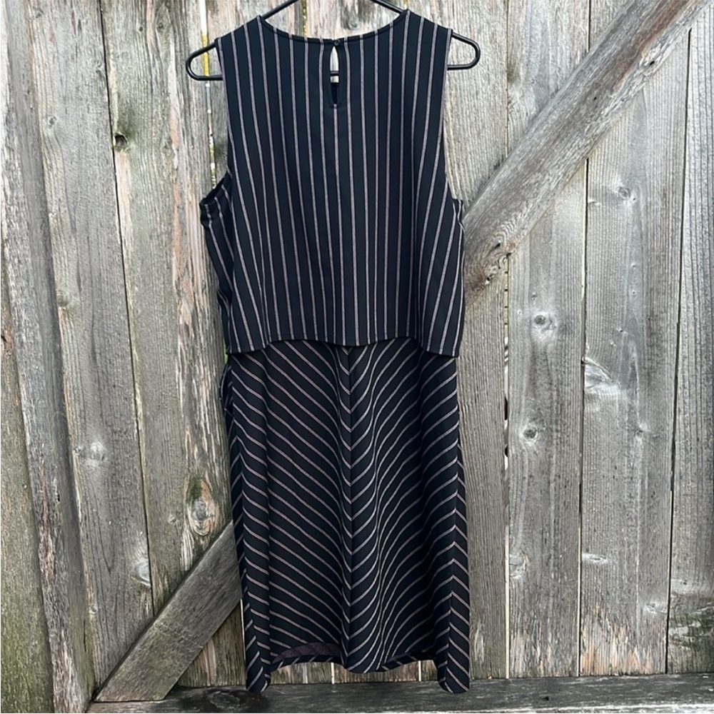 NWT J. Jill Ponte Knit Pinstripe Layered Dress Size Medium - Picture 3 of 10
